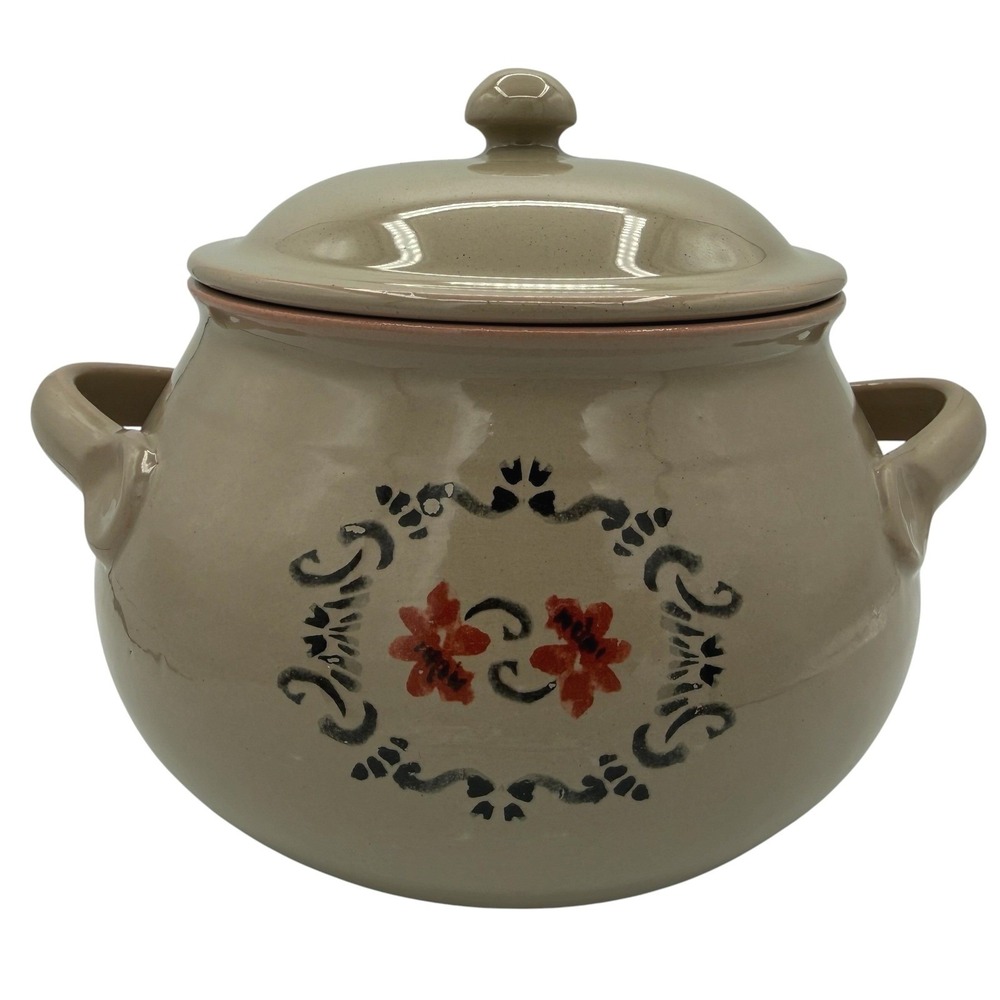 Vita Casalinga La Patatiera Tureen Italy Glazed Stoneware Floral New Crackling